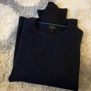 Men's J. Crew Wool Navy Blue Crewneck Sweater, size XL.